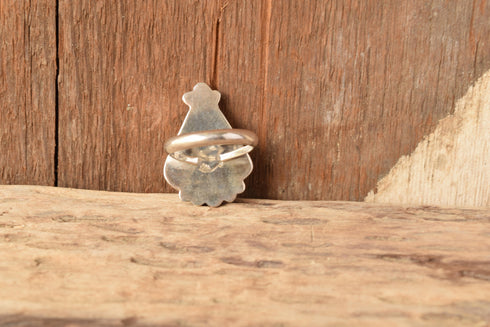 Triangle Shaped Turquoise Stone Ring - Size 6.75 +